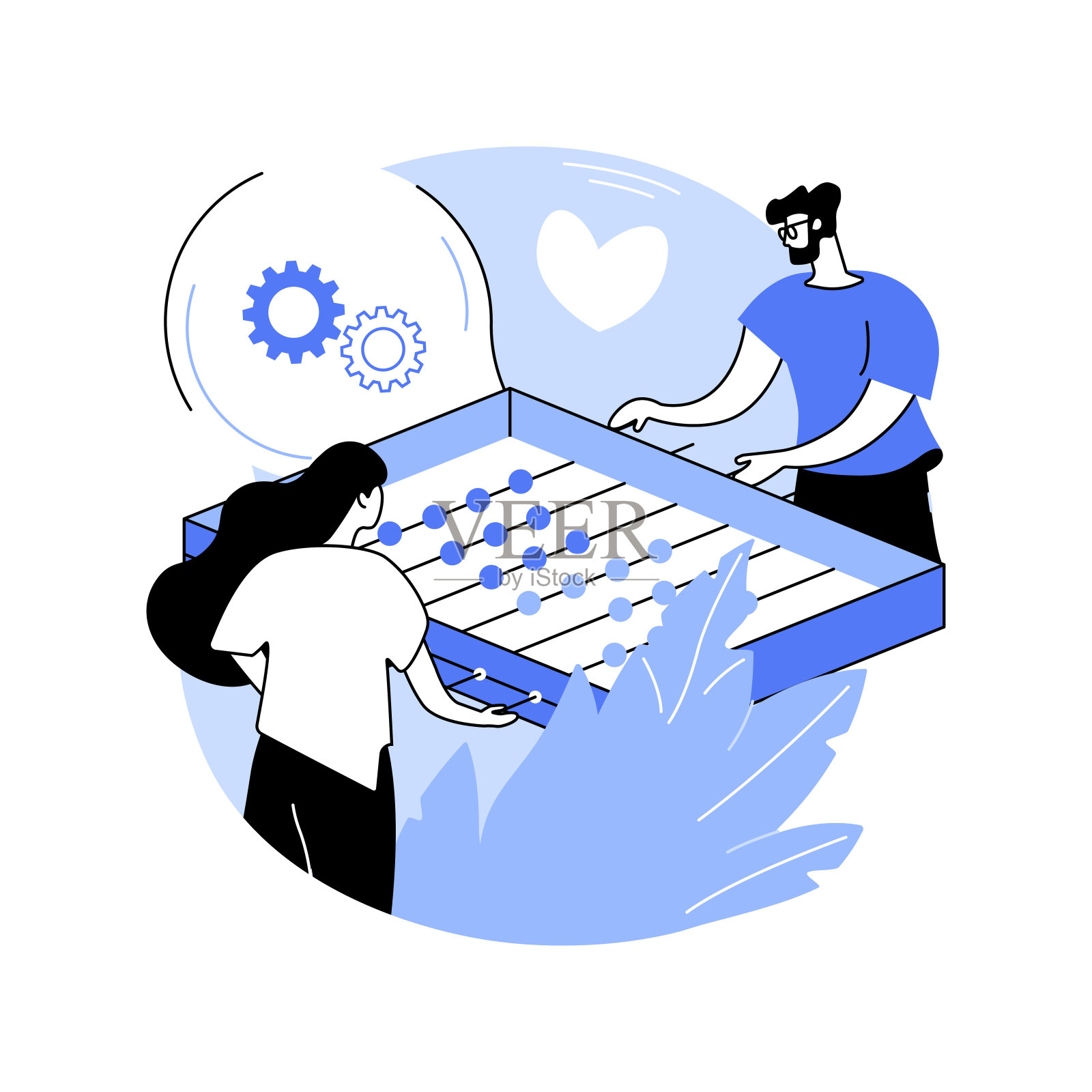 桌上足球乐趣孤立卡通矢量插图。插画图片素材