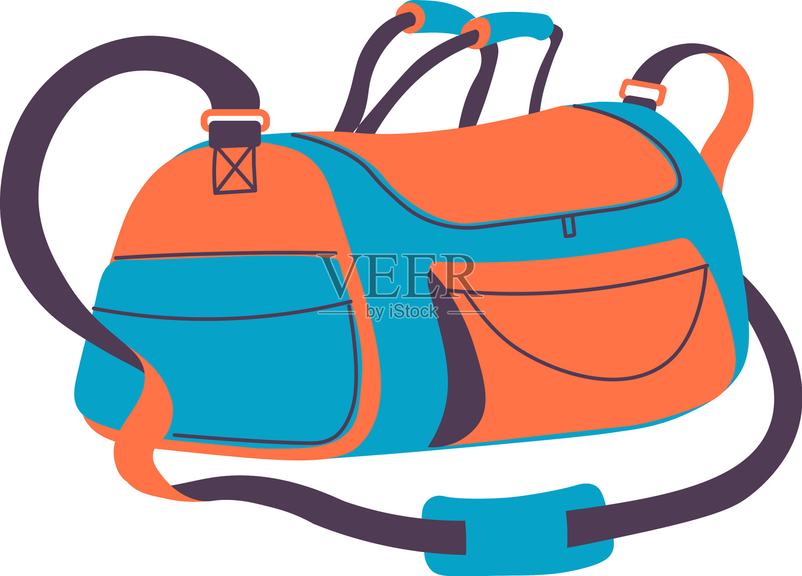 运动型包带行李的衣服设计元素图片