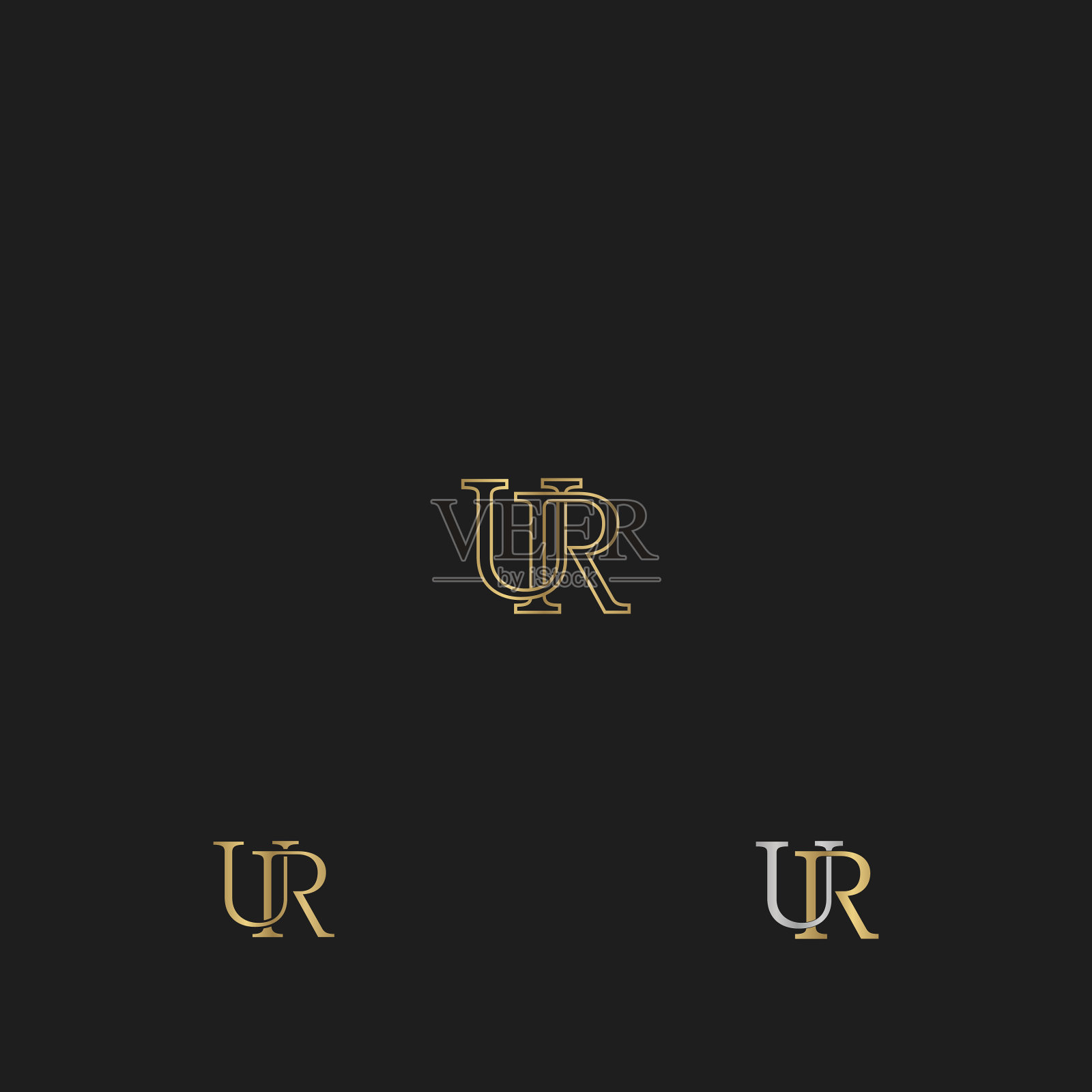 字母缩写标志ur ru u和r插画图片素材