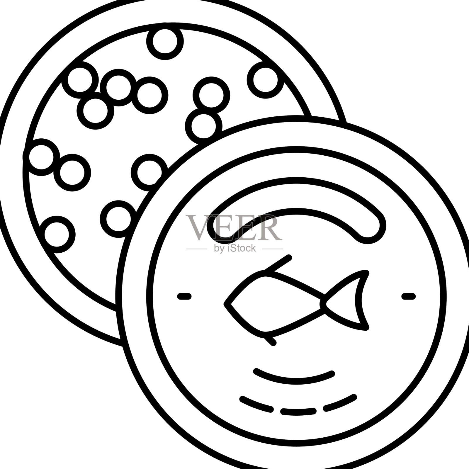 鱼子酱海鲜线图标图标素材