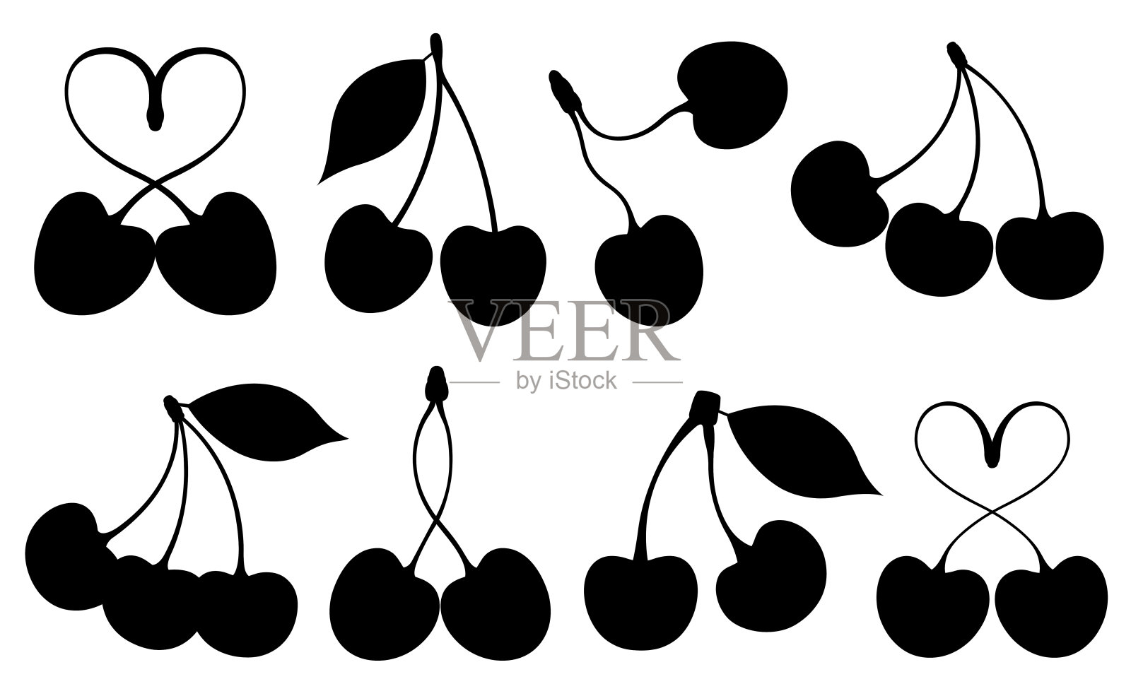 不同的樱桃设计元素图片