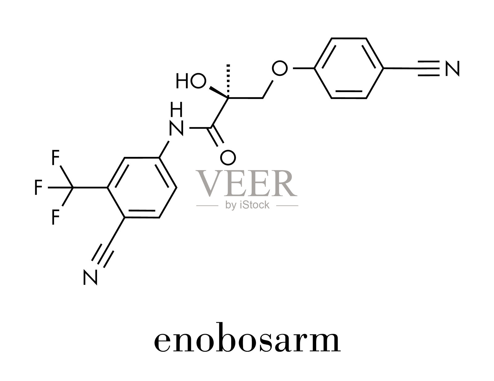 enoboarm药物分子选择性雄激素插画图片素材
