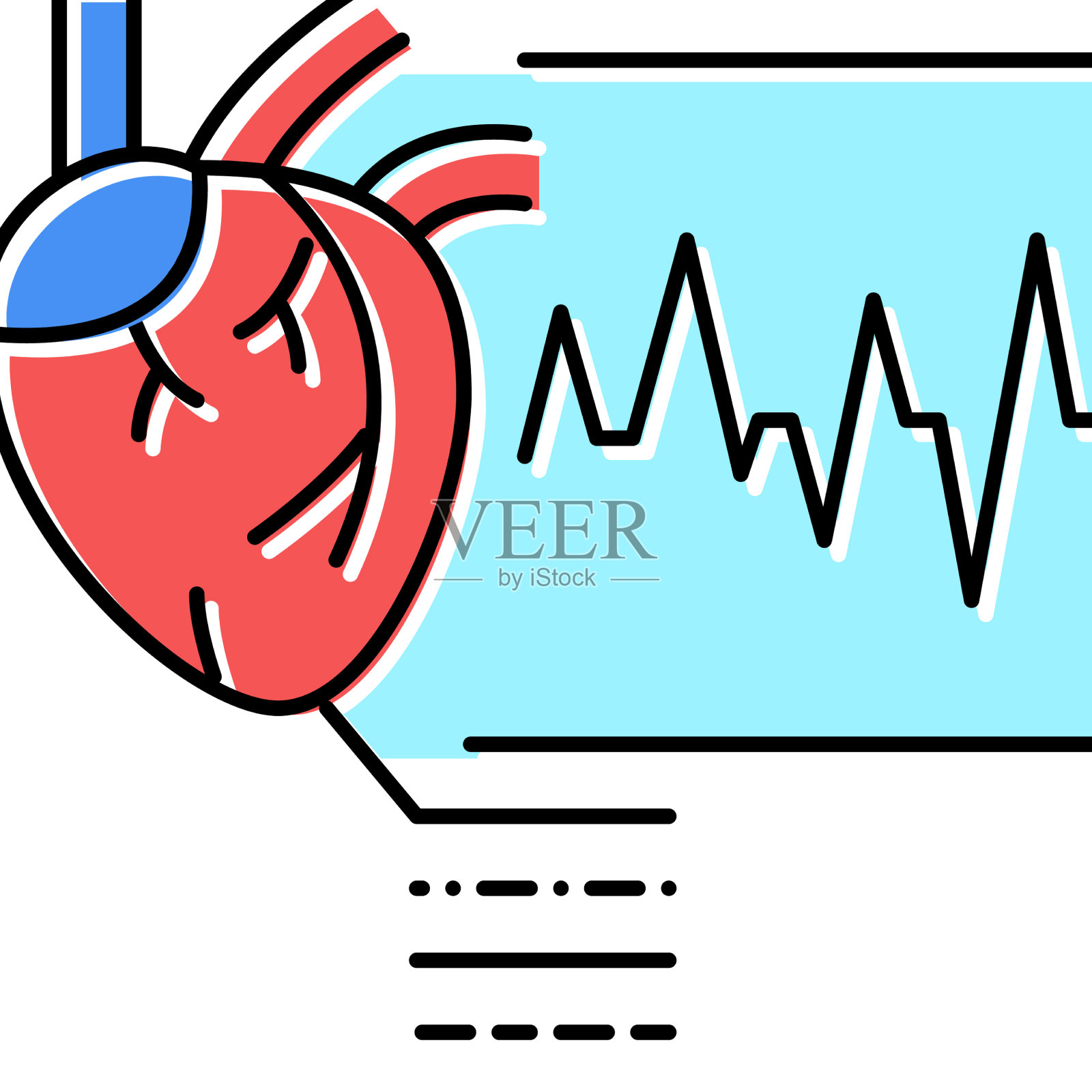 不规则的心跳颜色图标插画图片素材