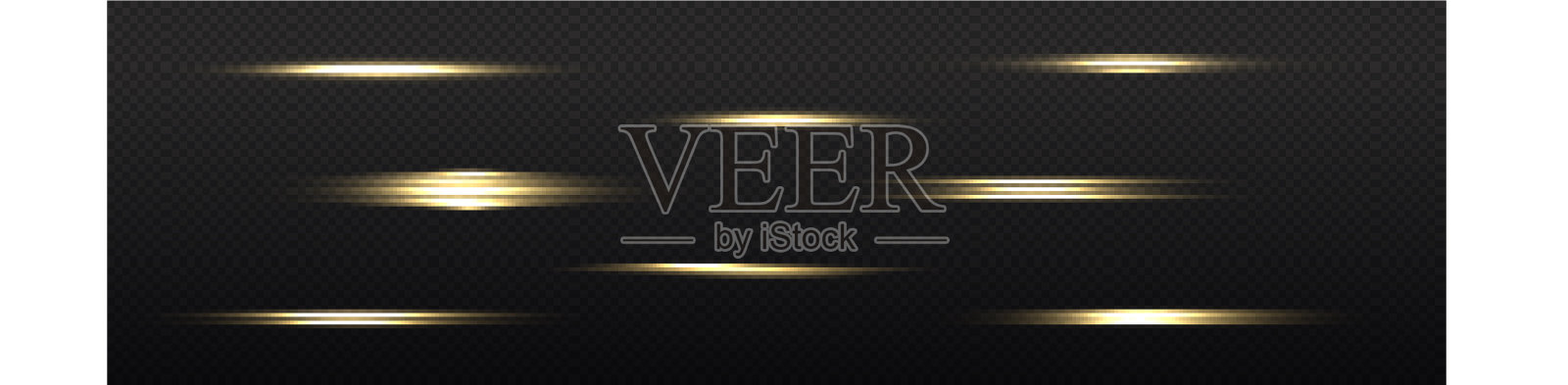 金黄色的辉光线黄色的水平光线插画图片素材