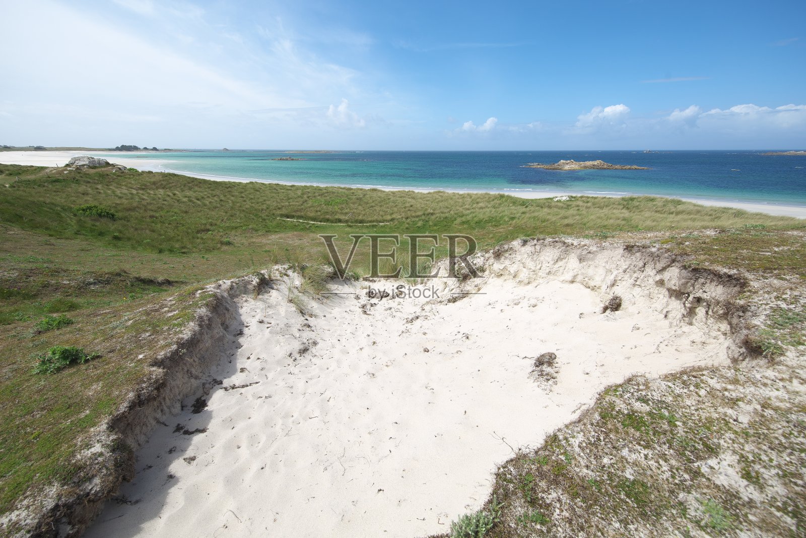 在三只羊的沙丘上;Lampaul-Ploudalmezeau照片摄影图片