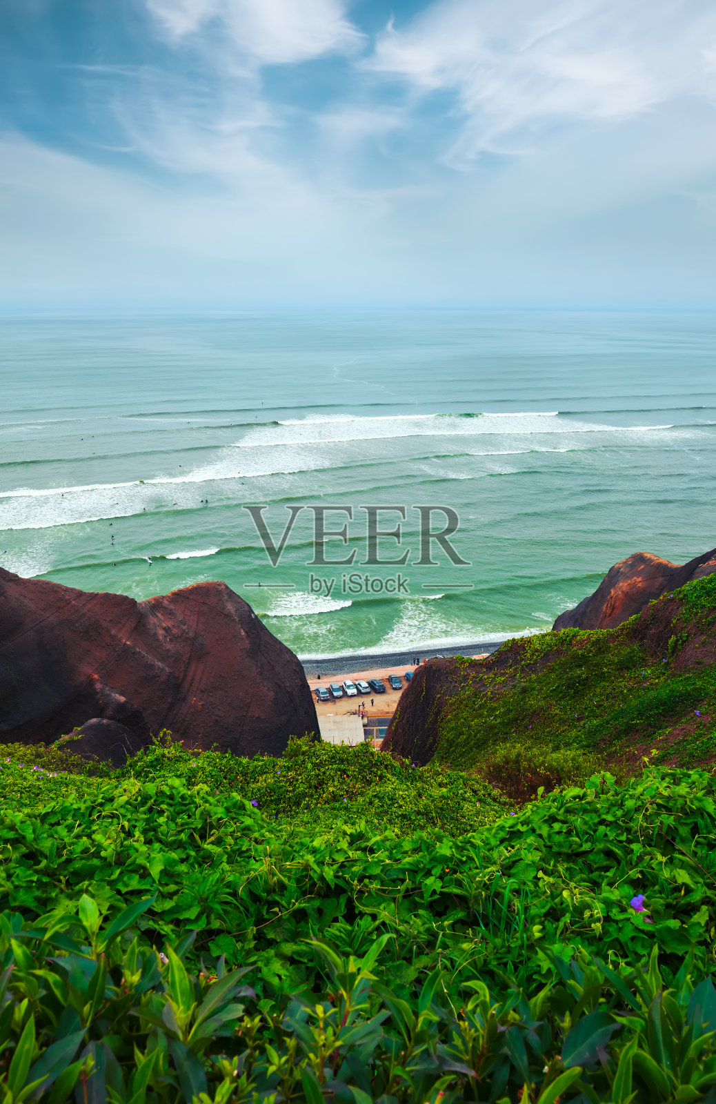 海景。秘鲁利马的海景。照片摄影图片
