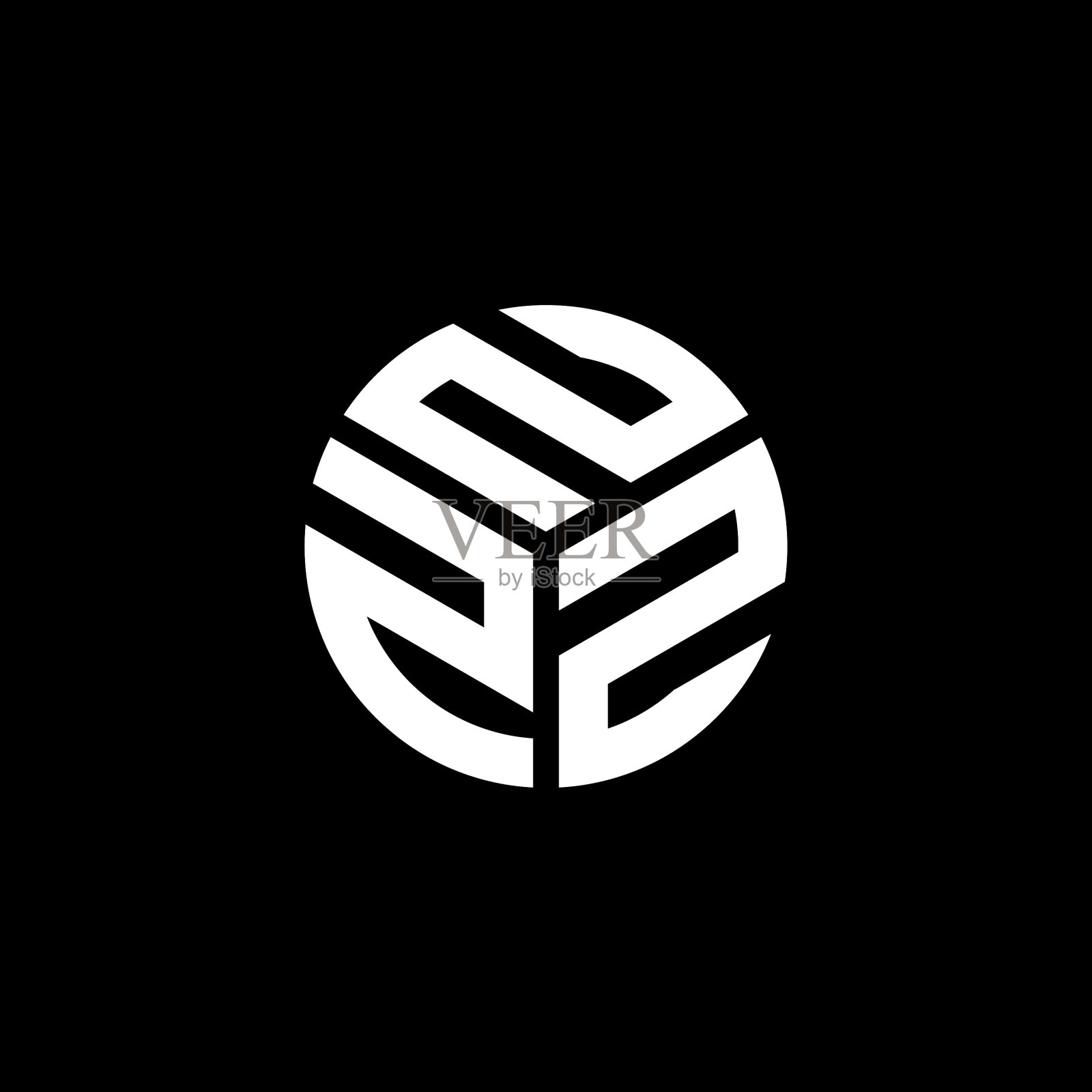 NZZ字母标志设计在黑色背景NZZ插画图片素材