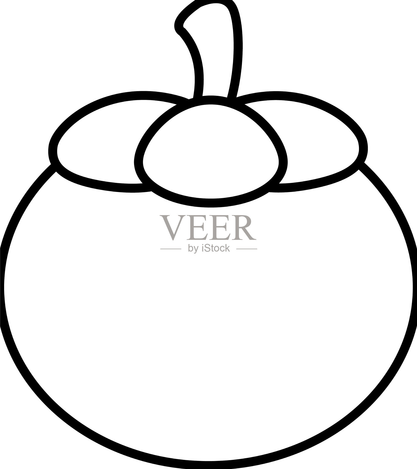 山竹涂鸦轮廓着色设计元素图片