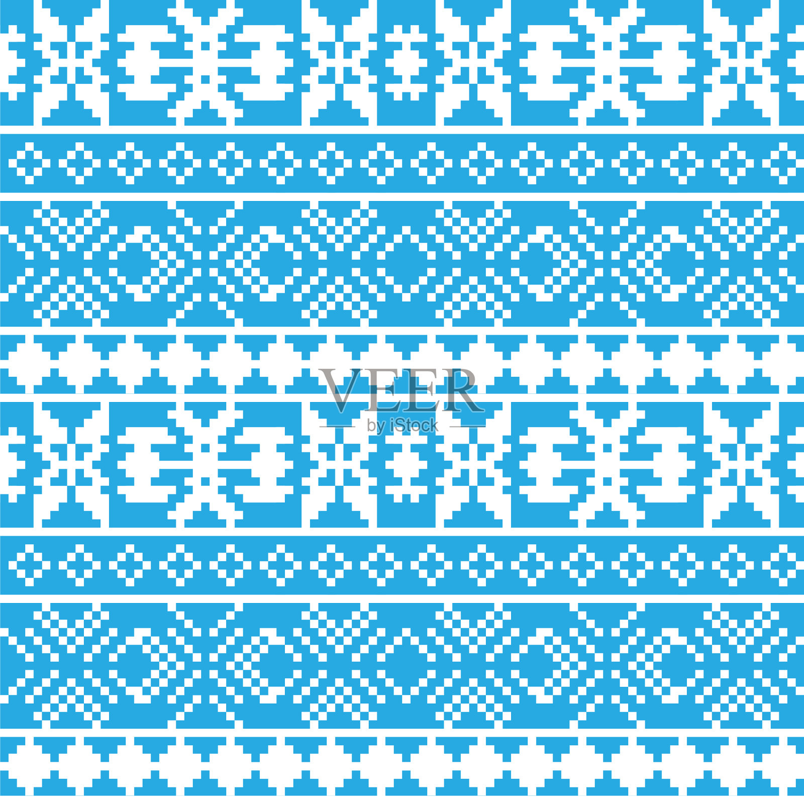 圣诞集市岛无缝图案设计插画图片素材