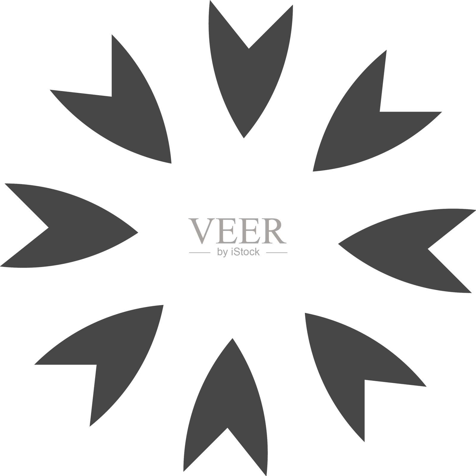 抽象几何黑白图标素材