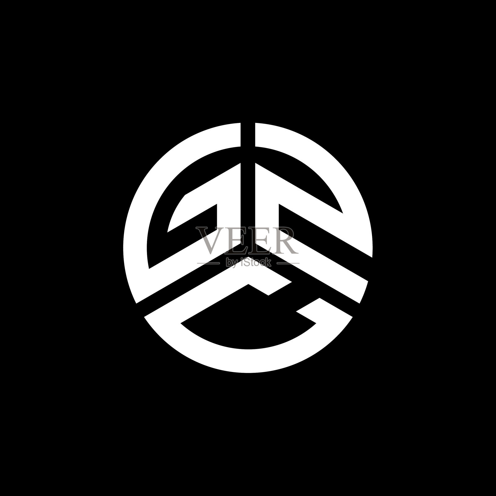 GZC白底字母logo设计插画图片素材