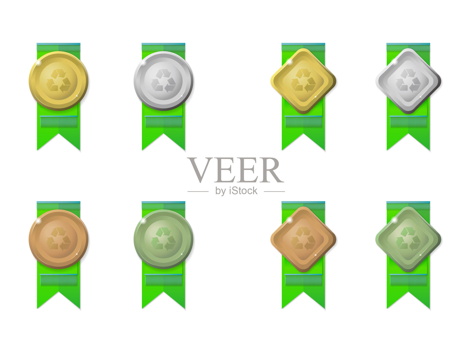 多用途奖章-回收标志02矢量插图图形EPS10插画图片素材