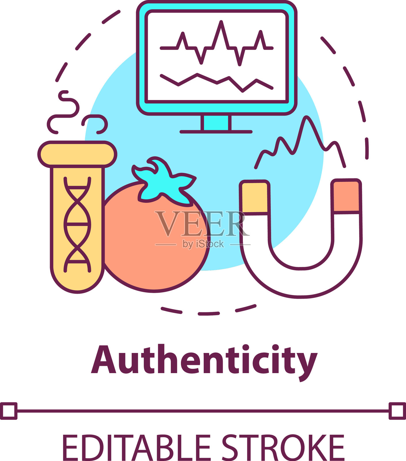 真实性概念图标插画图片素材