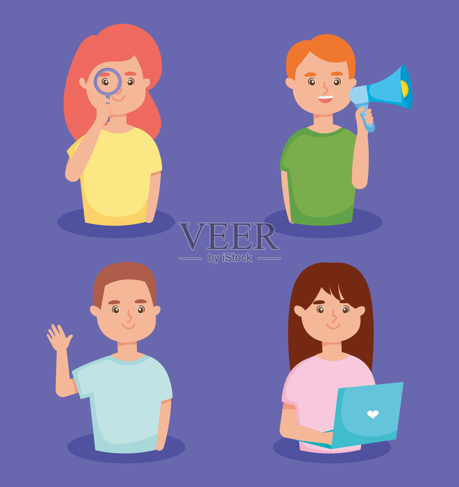 卡通年轻人设定插画图片素材