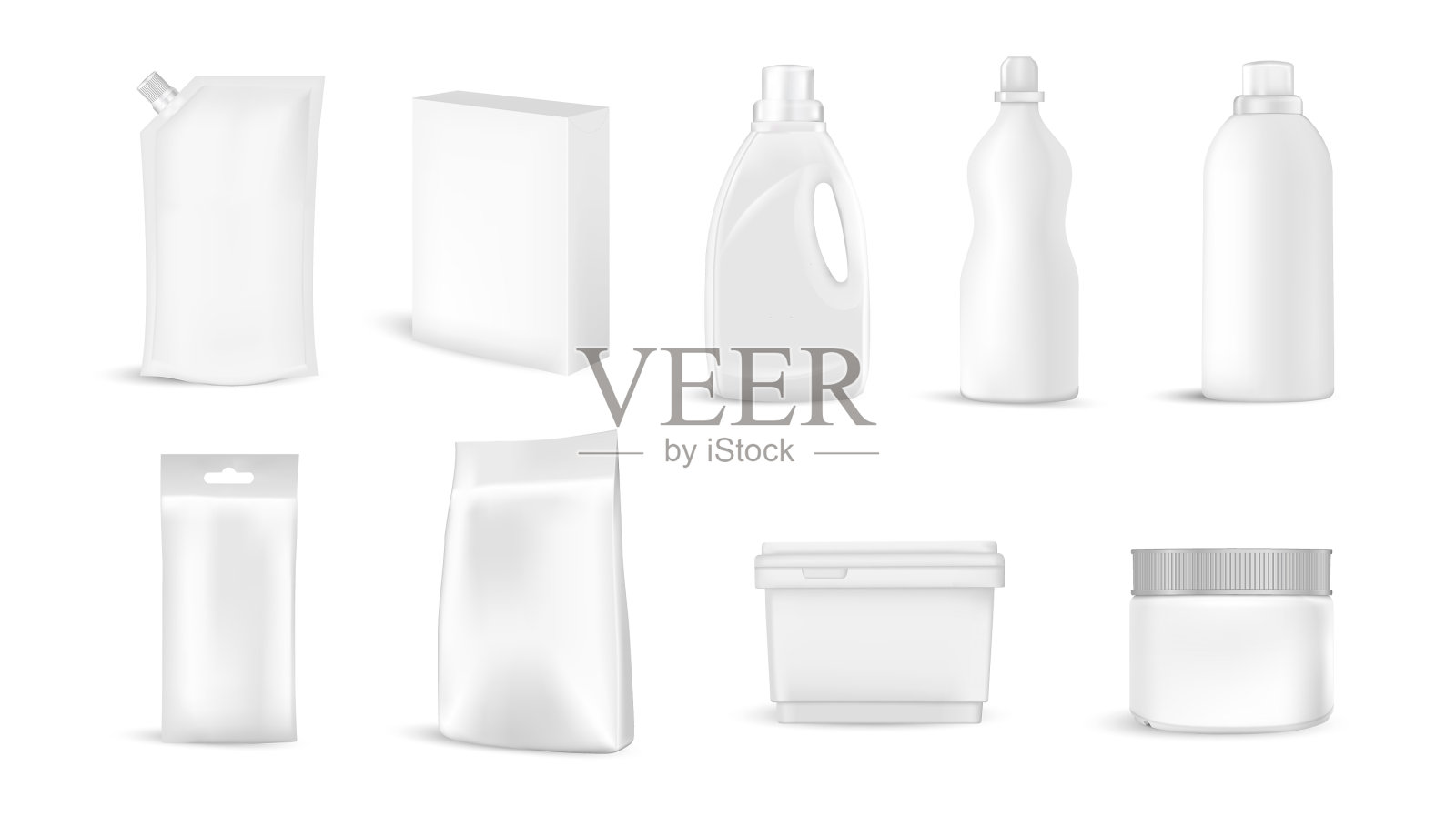 洗涤剂包装模型集插画图片素材