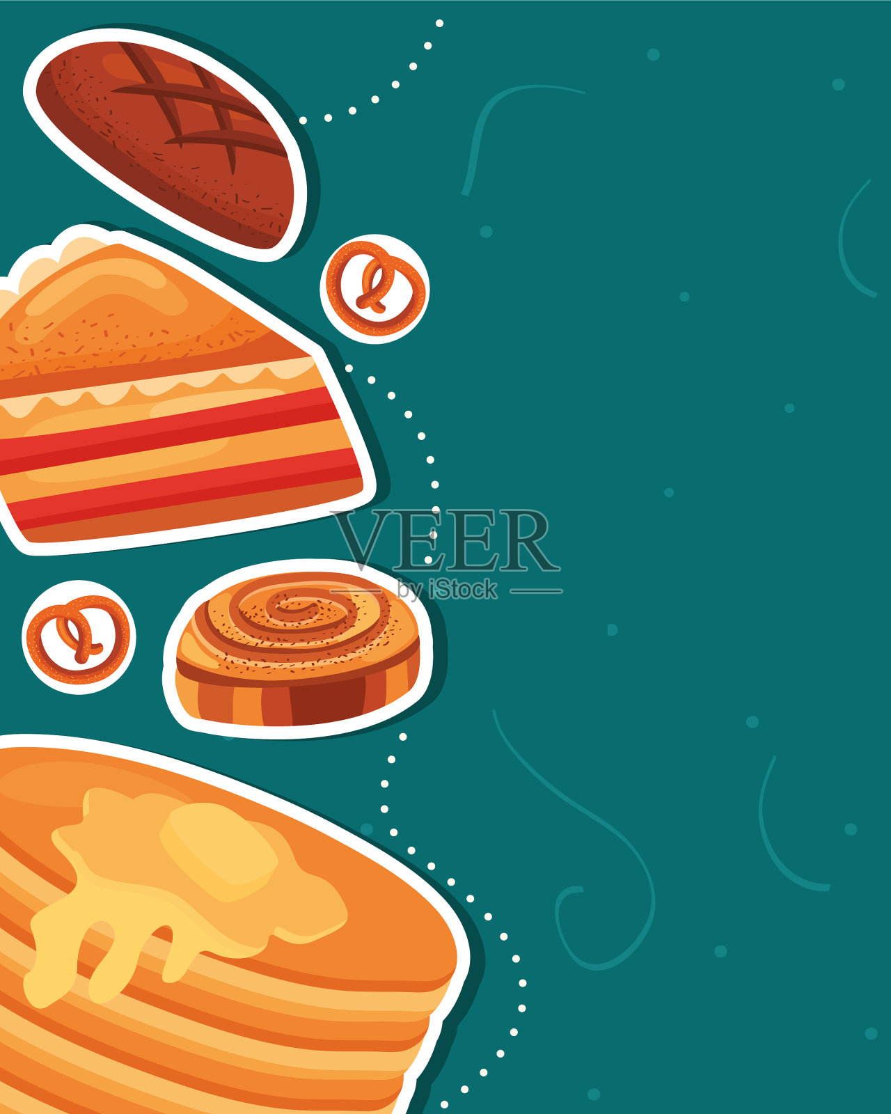 煎饼和蛋糕插画图片素材