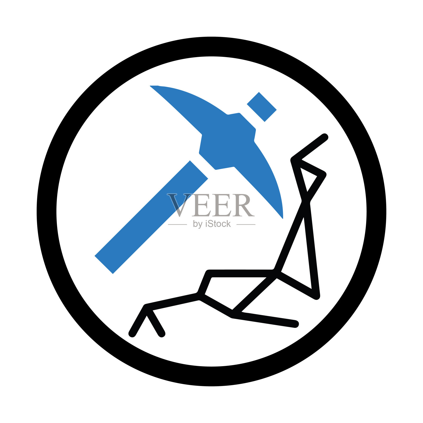 挖掘矿山或采石场图标插画图片素材