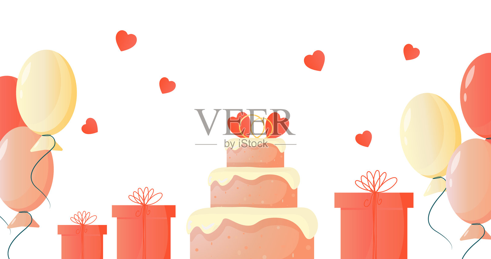 美丽的婚礼背景插画图片素材