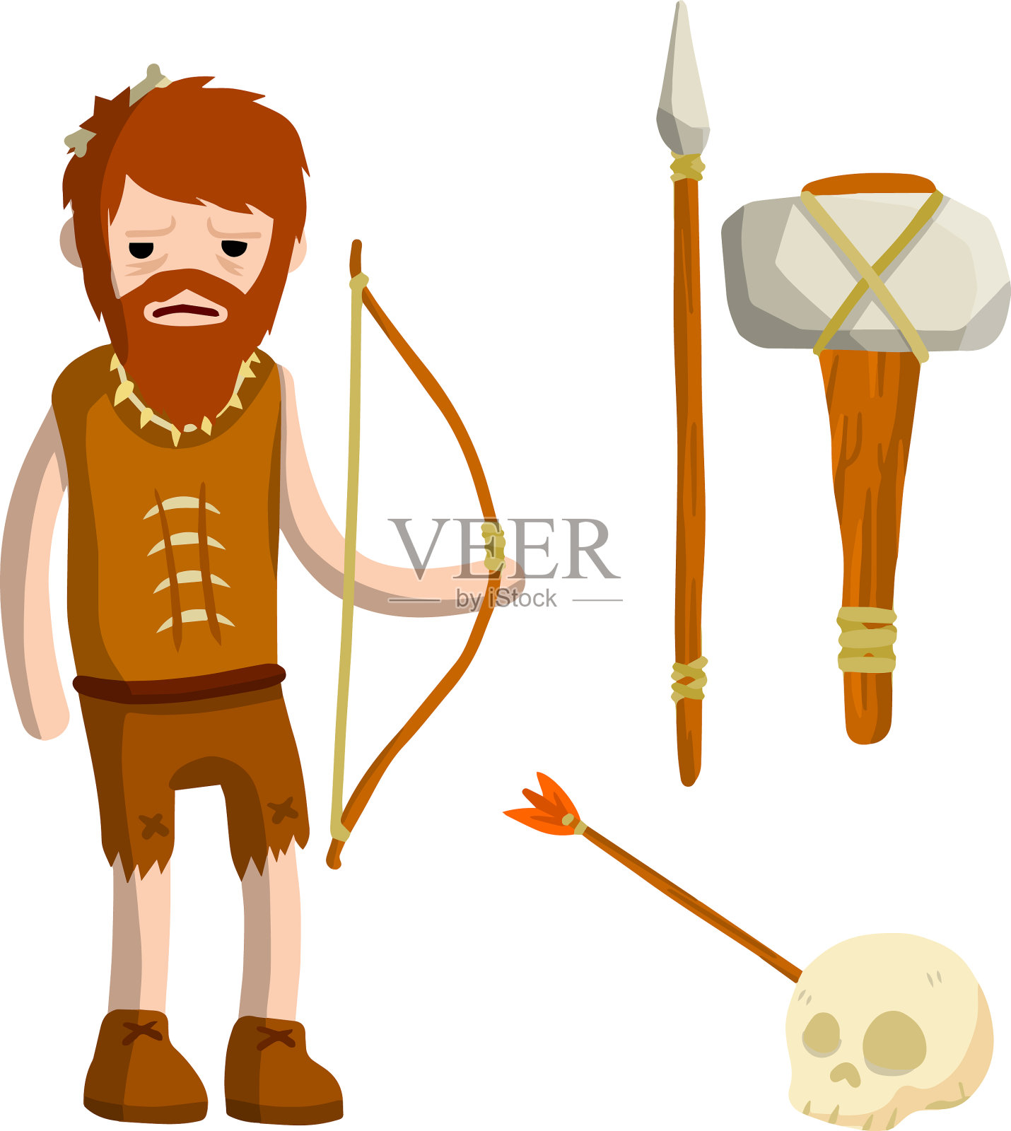 原始穴居人,史前猎人设计元素图片