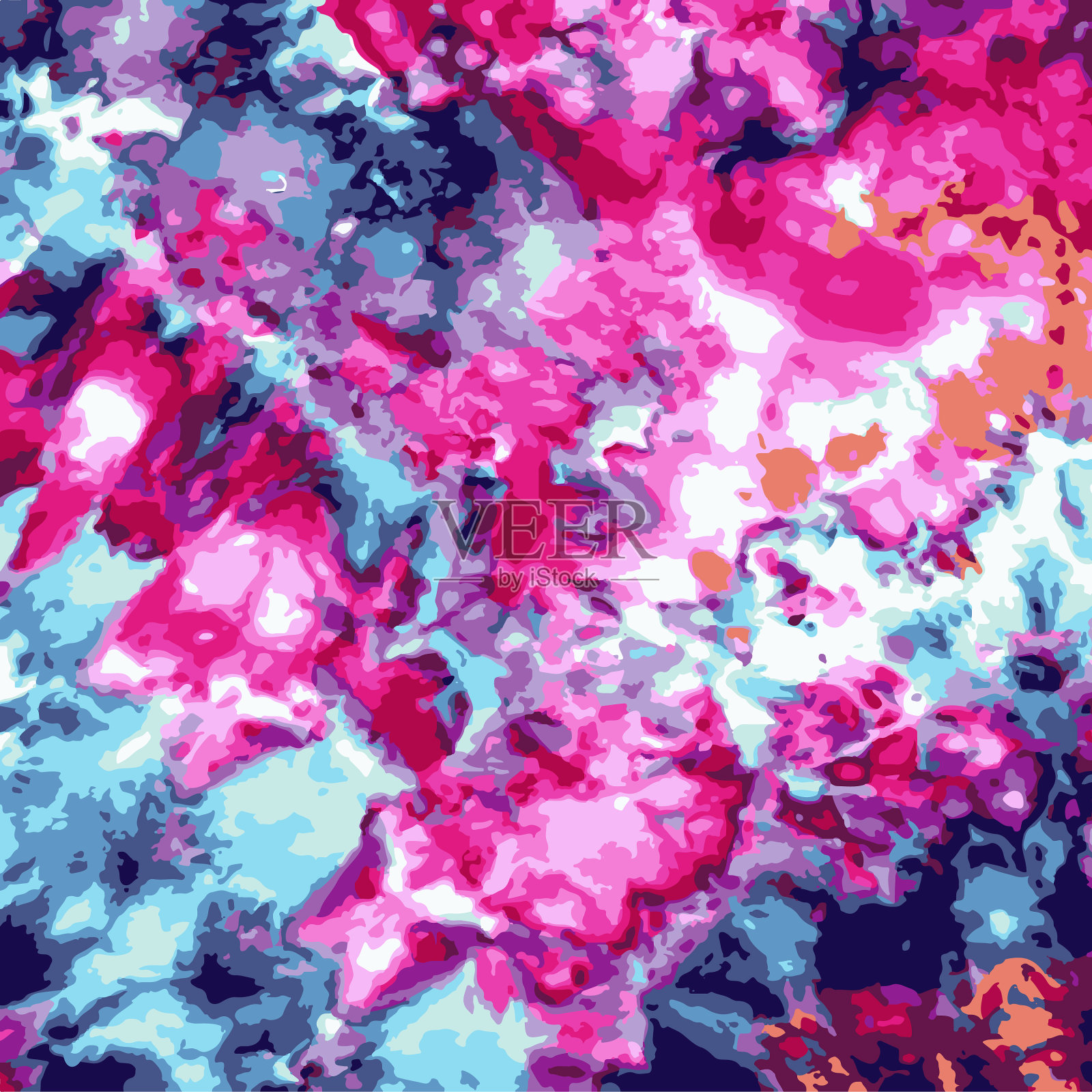 新印花采用扎染多色风格插画图片素材