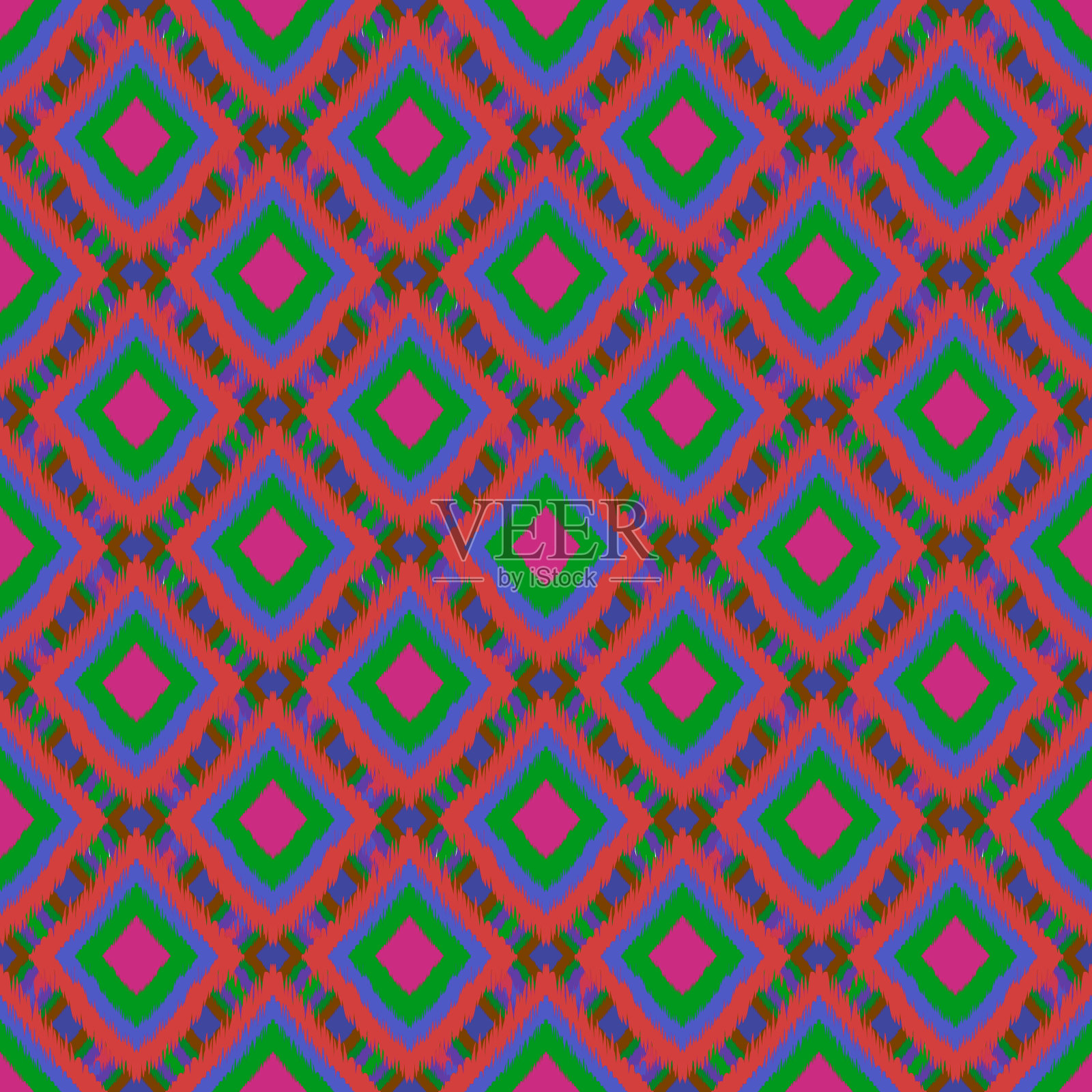 伊卡特几何民俗装饰,部落民族纹理。无缝条纹图案在阿兹特克风格,图部落刺绣,斯堪的纳维亚,伊卡特图案插画图片素材