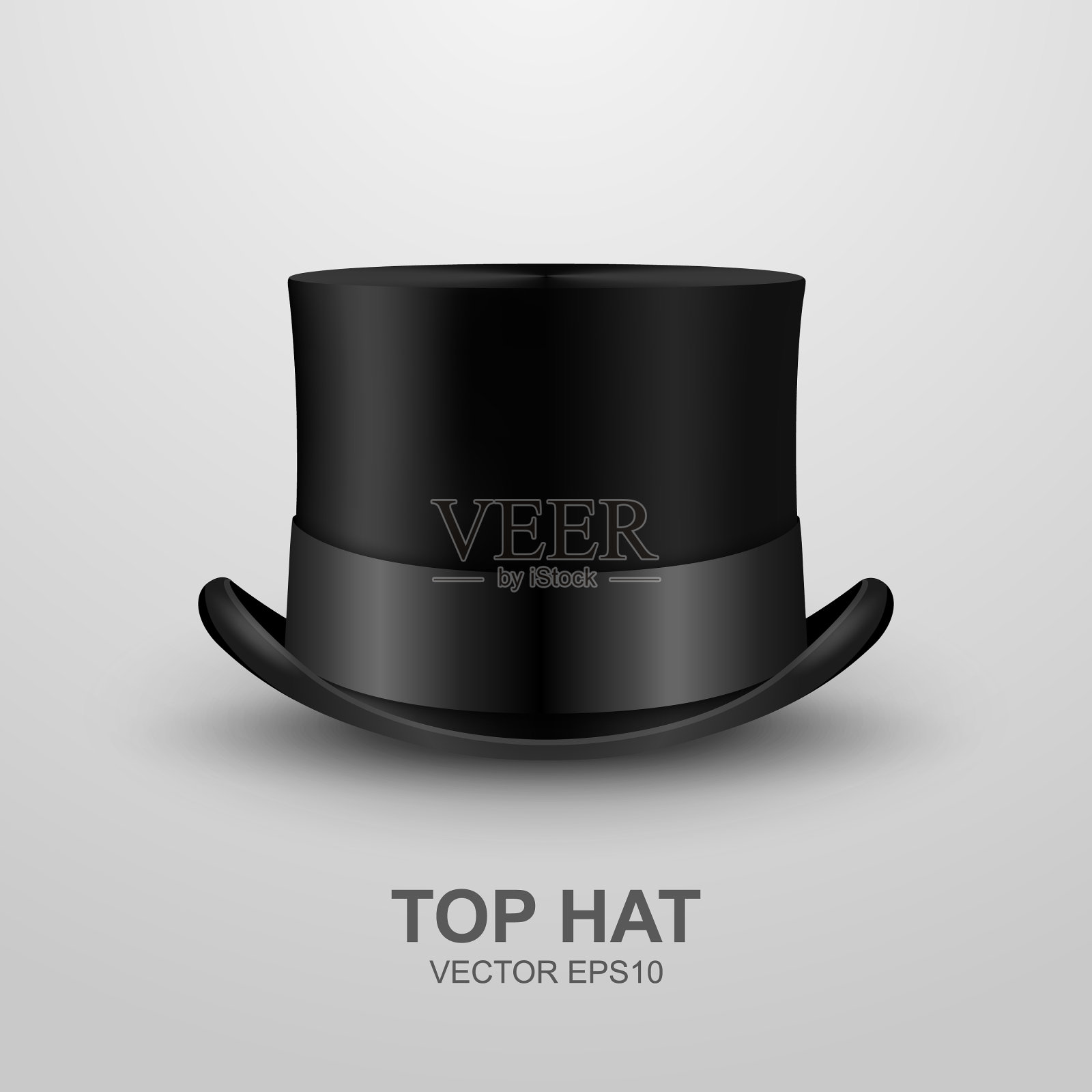 3d现实复古黑色礼帽插画图片素材