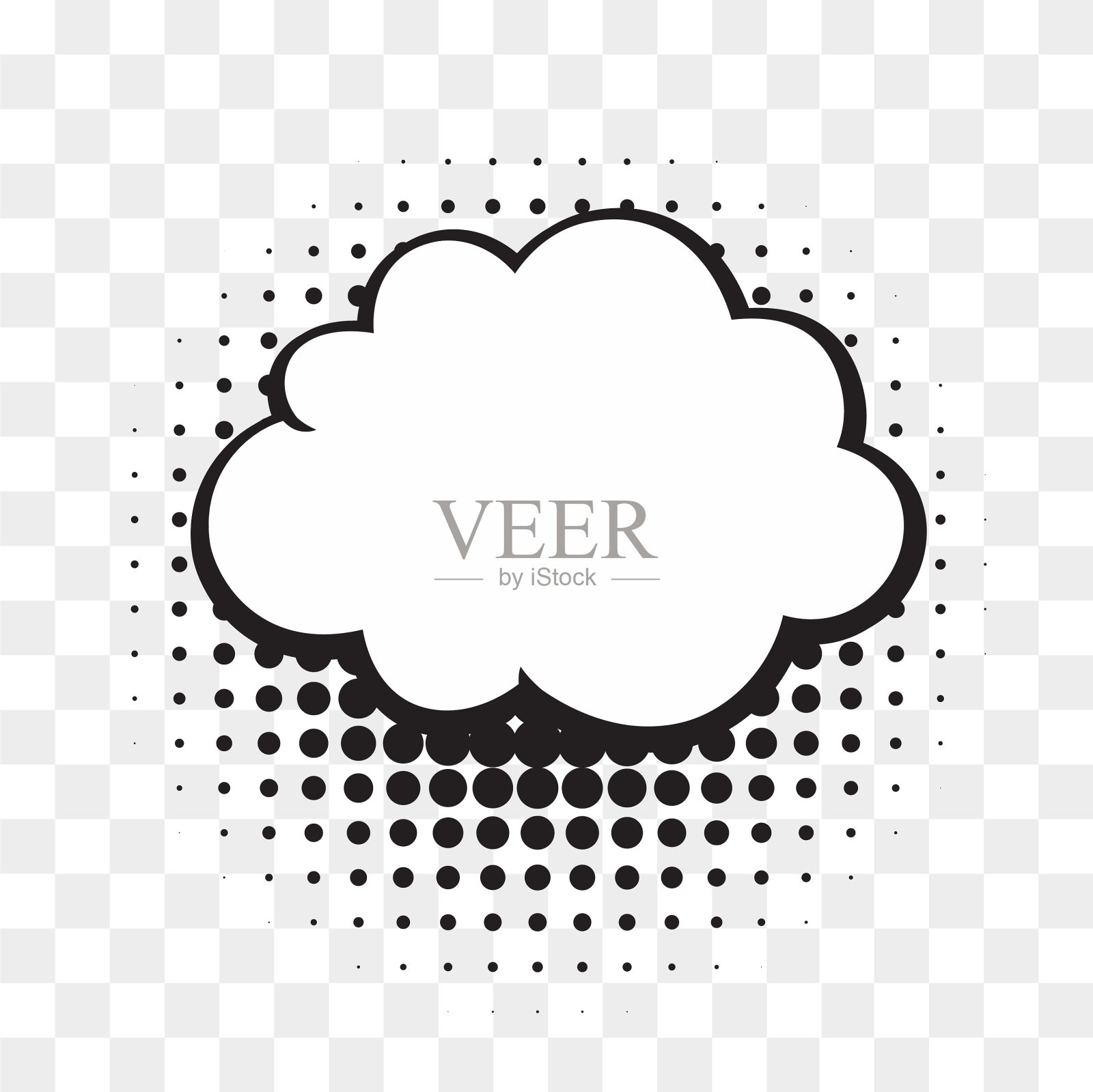 半色调点上的滑稽空言泡泡插画图片素材