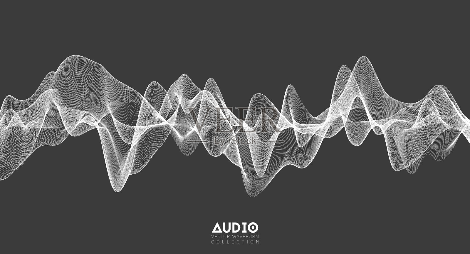 3d音频声波白音乐脉冲振荡插画图片素材