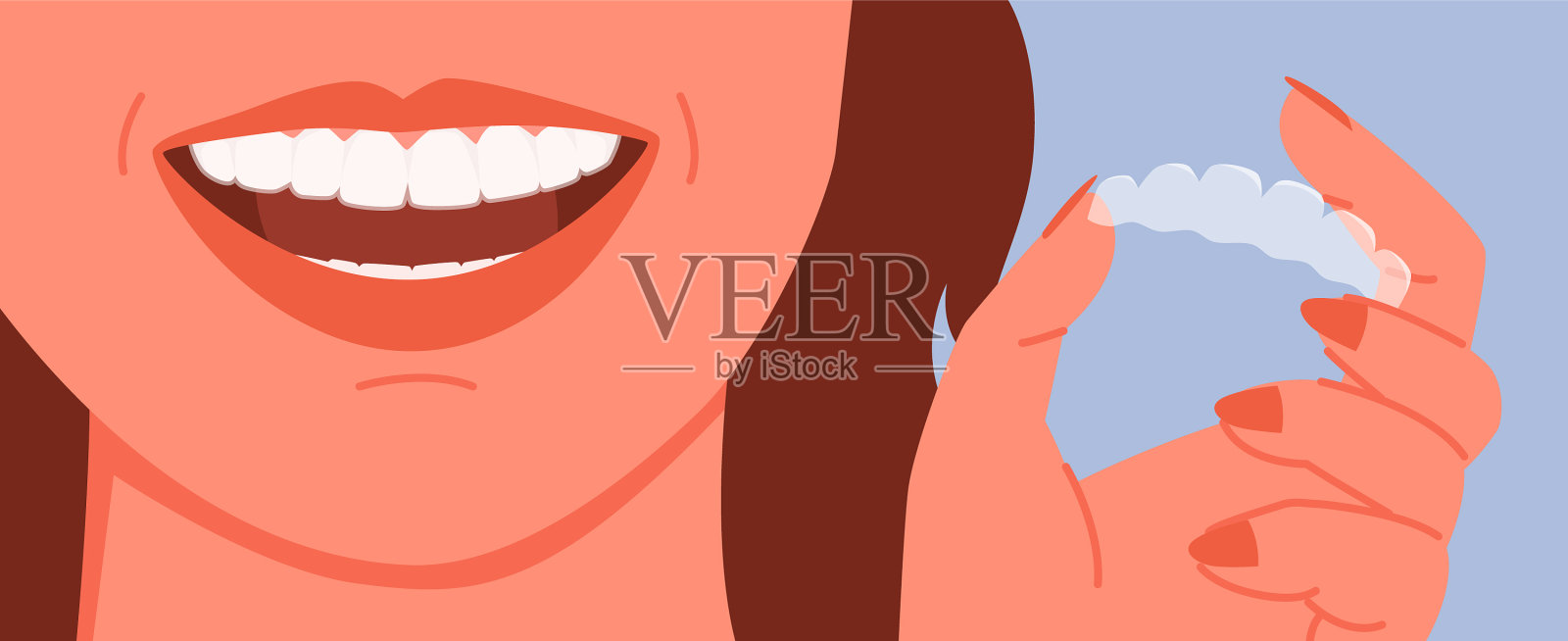 卡通女人拿着隐形的透明插画图片素材