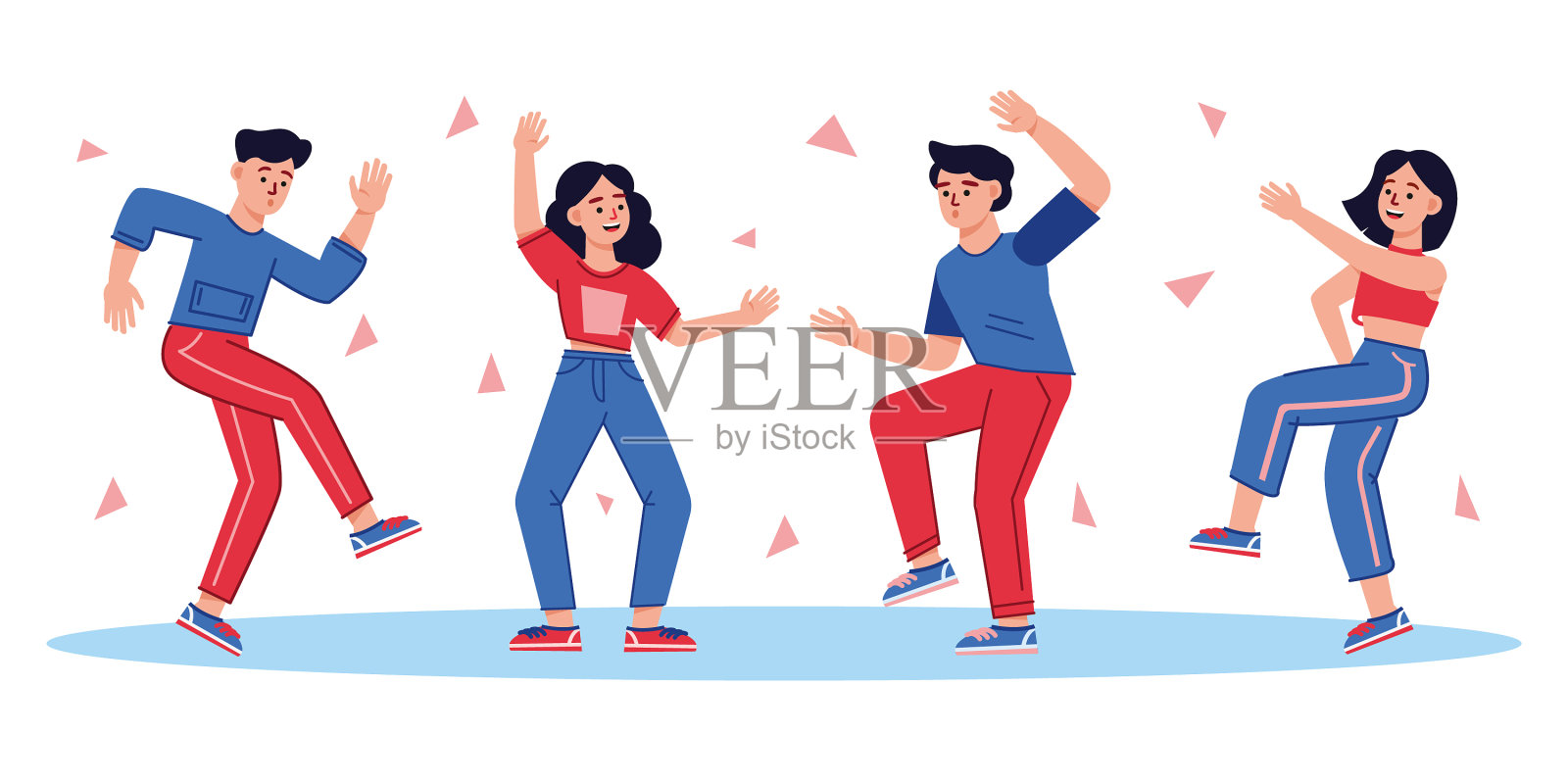 男舞者喜欢舞会插画图片素材