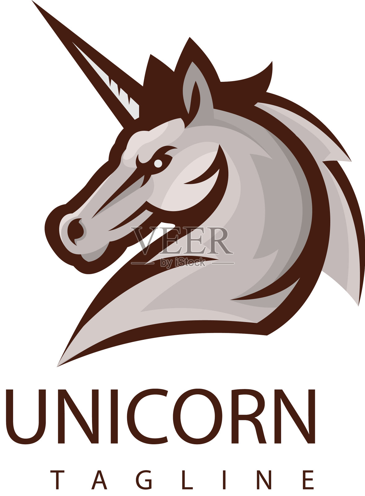 独角兽人物吉祥物标志插画图片素材