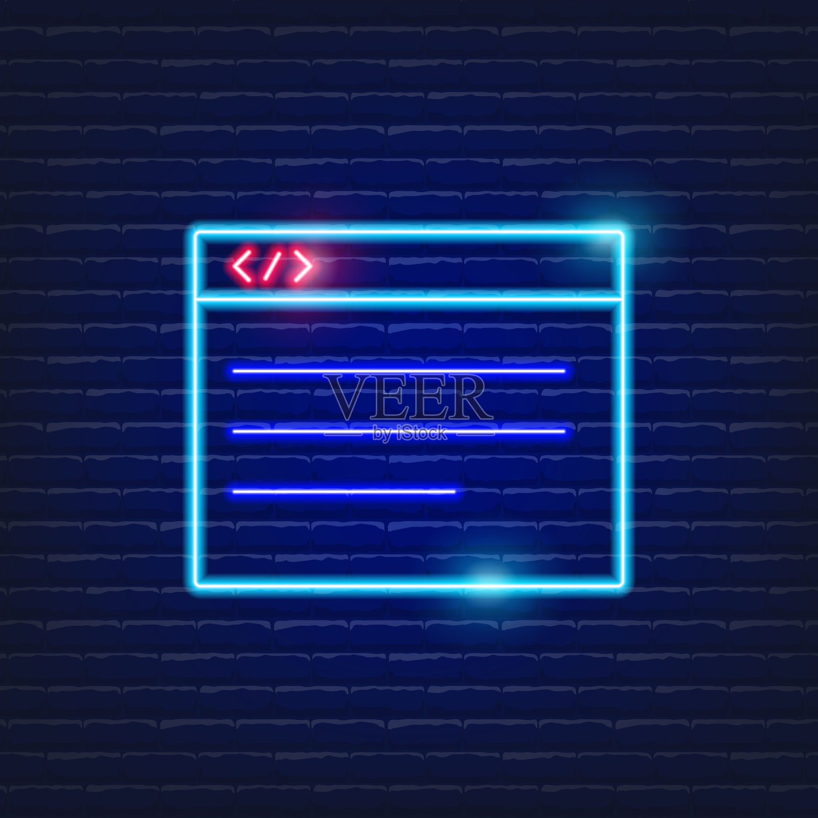 网页霓虹灯招牌为插画图片素材