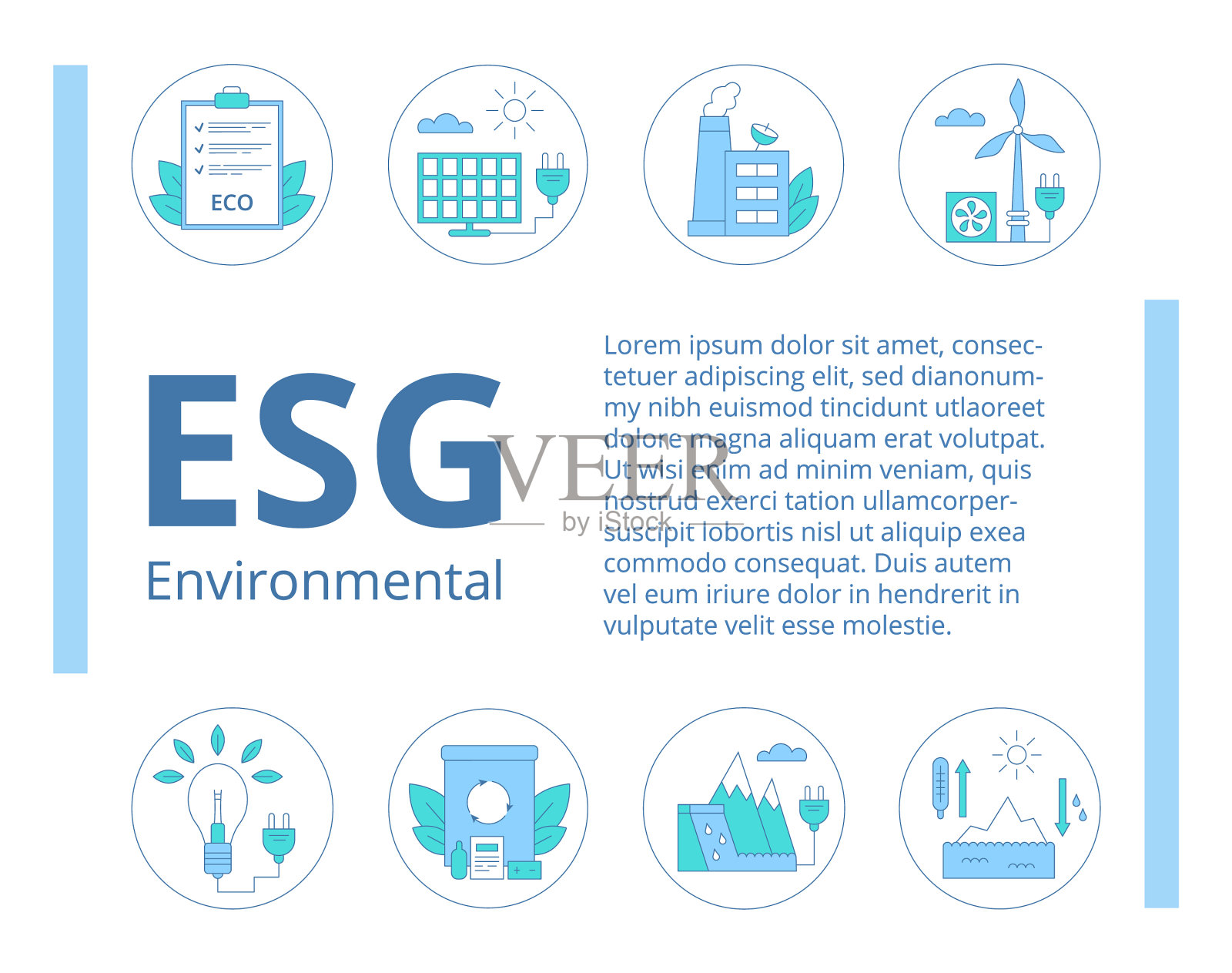 Esg环保企业概念模板插画图片素材