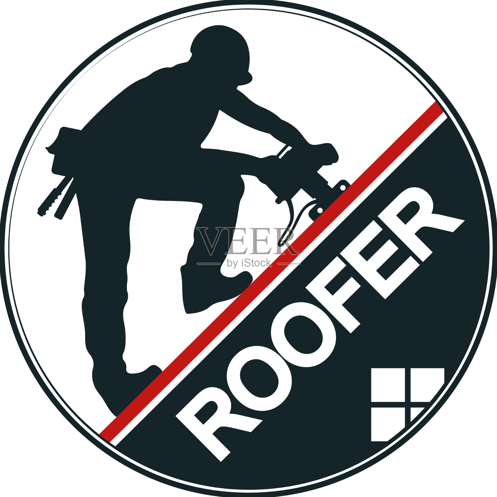 屋顶上有工具的屋顶商设计元素图片