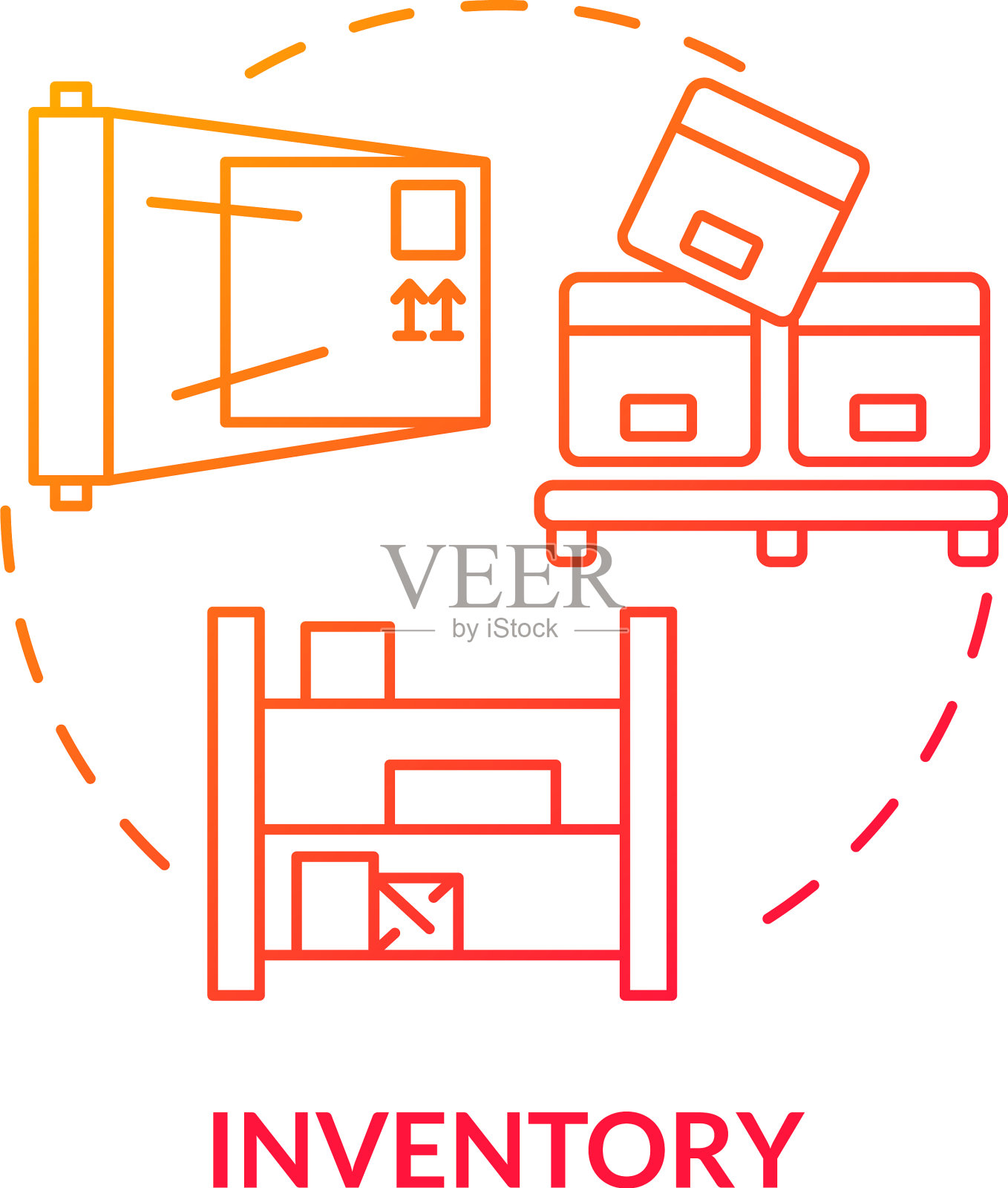 库存红色梯度概念图标插画图片素材