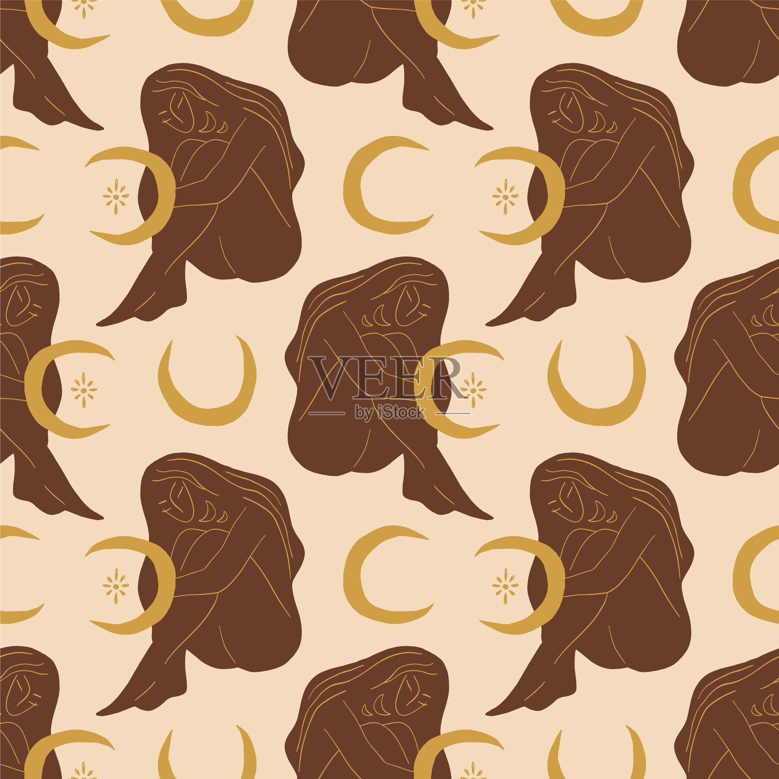 瑜伽冥想的女孩冥想的女人插画图片素材