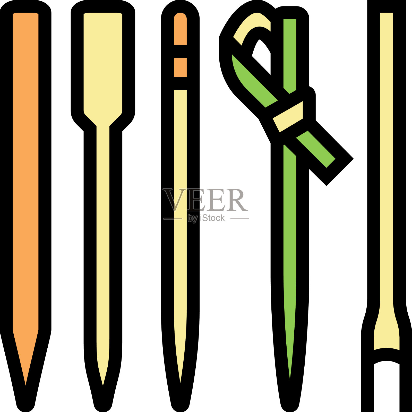 竹签彩色图标图标素材