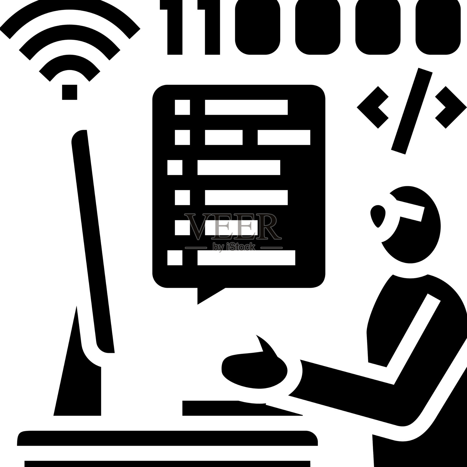 开发者自由字形图标插画图片素材