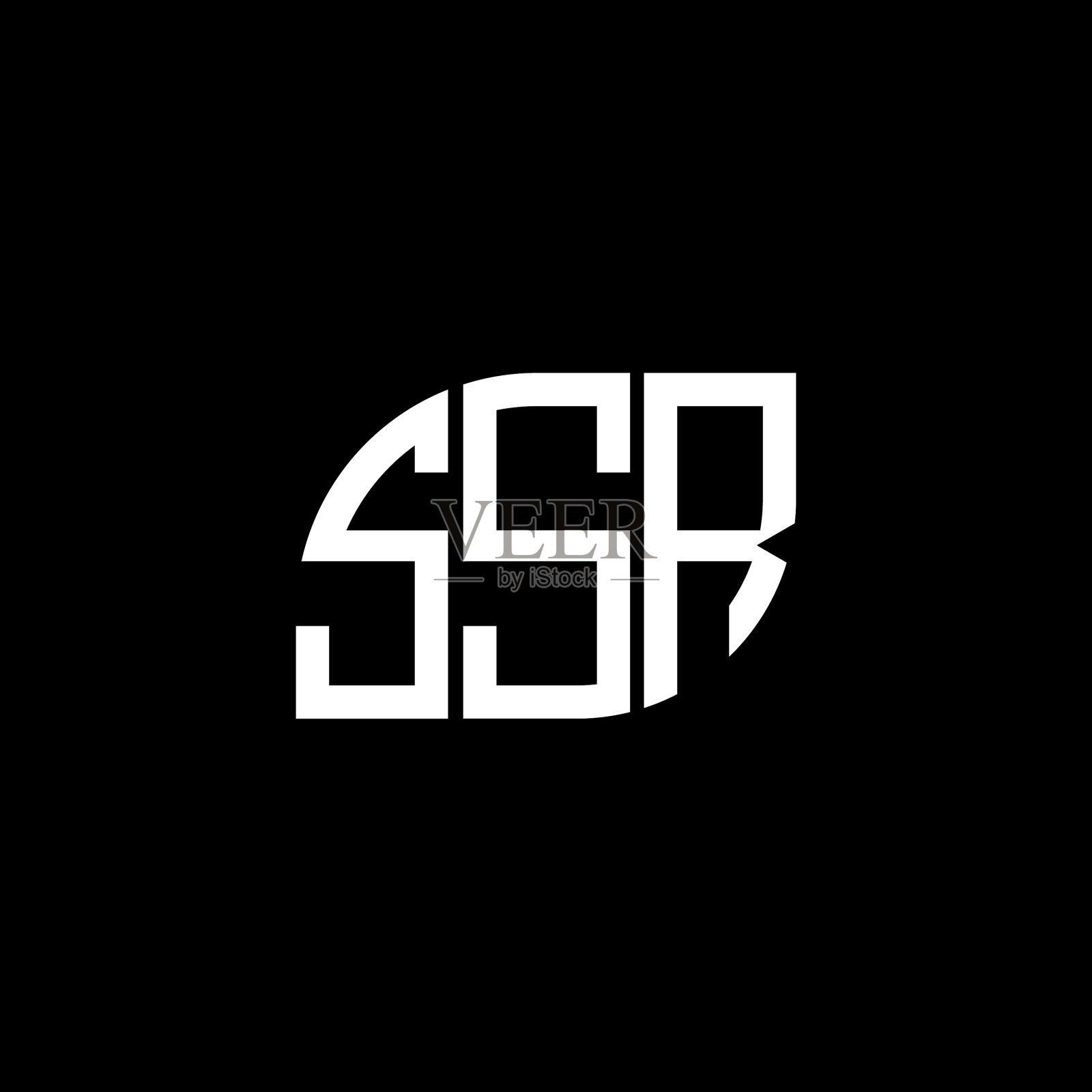 黑色背景SSR字母标志设计插画图片素材