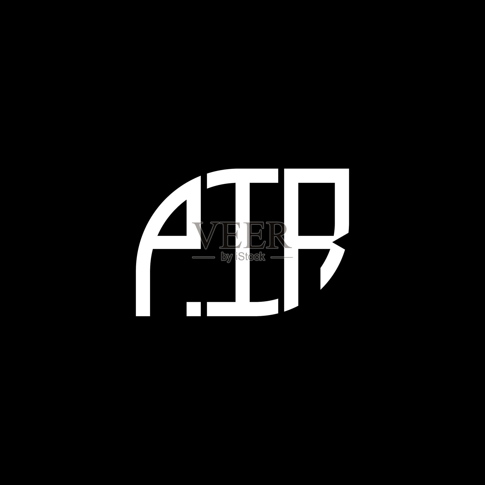 皮尔字母标志设计在黑色背景皮尔插画图片素材