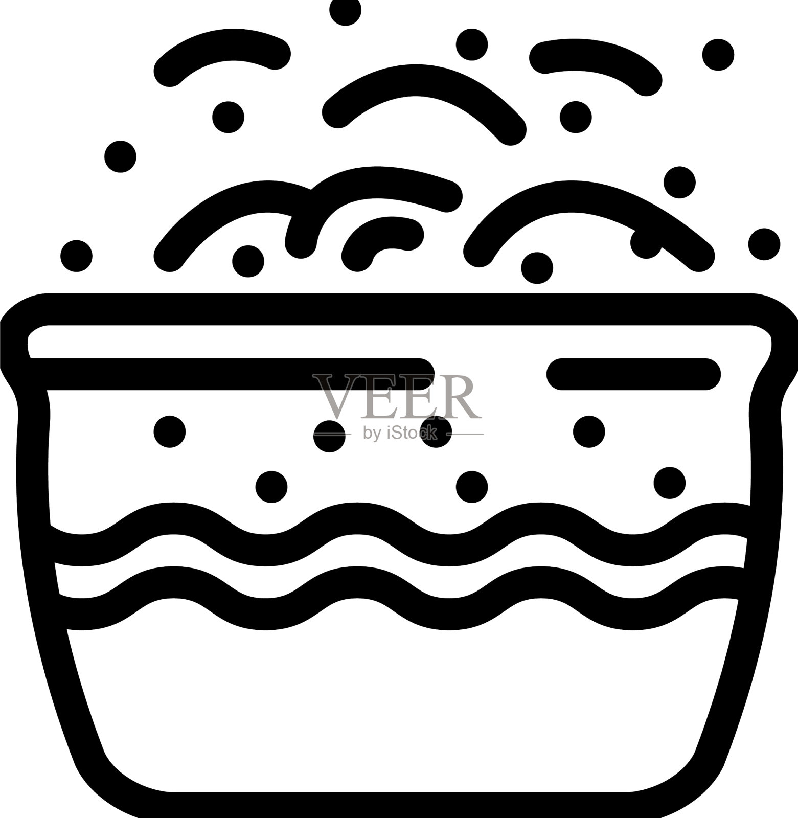 烧水煮饺子线图标插画图片素材