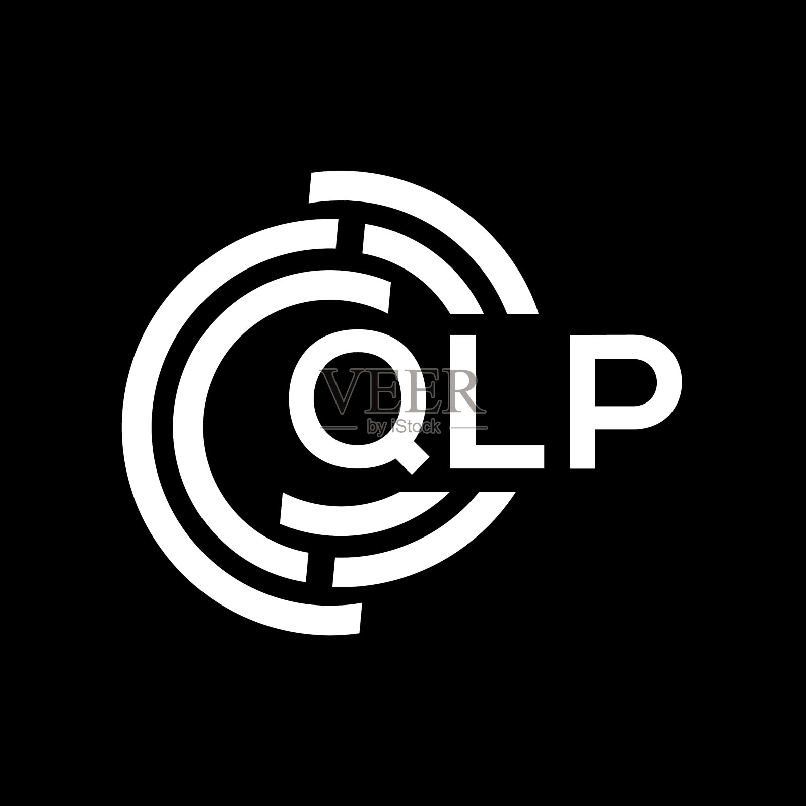 QLP字母标志设计QLP字母首字母插画图片素材