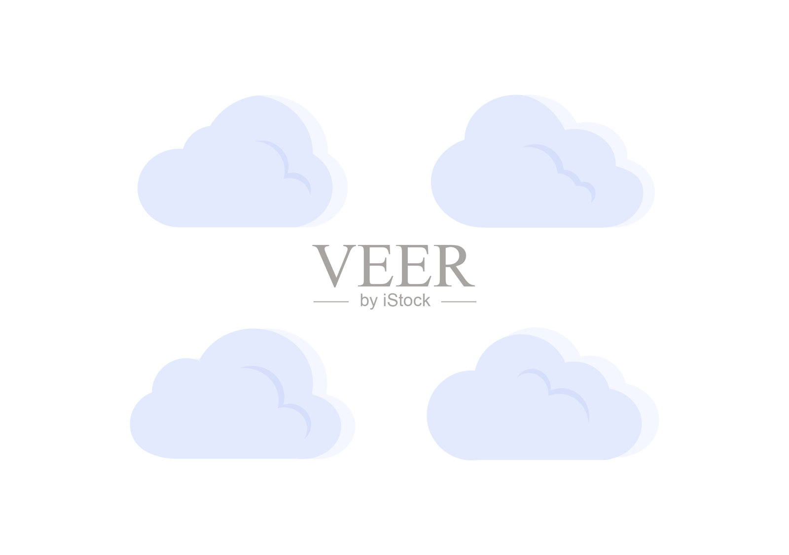 卡通气泡云矢量隔离在白色背景ep224插画图片素材