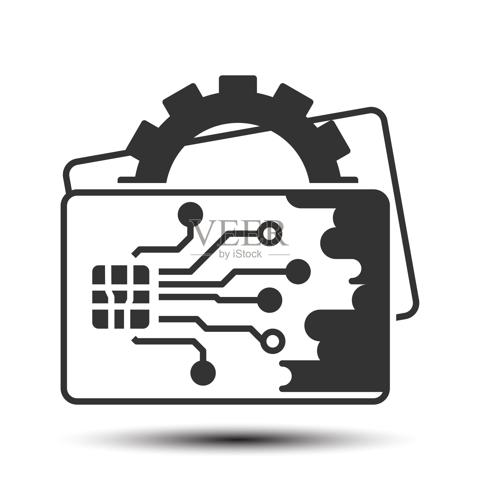 简单的钥匙卡轮廓图标插画图片素材