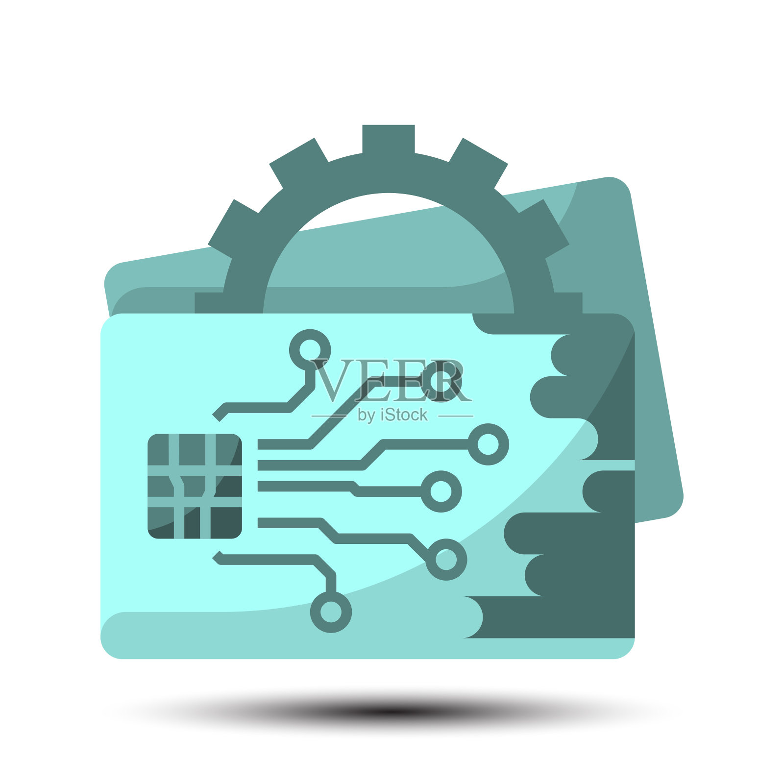 简单的钥匙卡平面图标图标素材