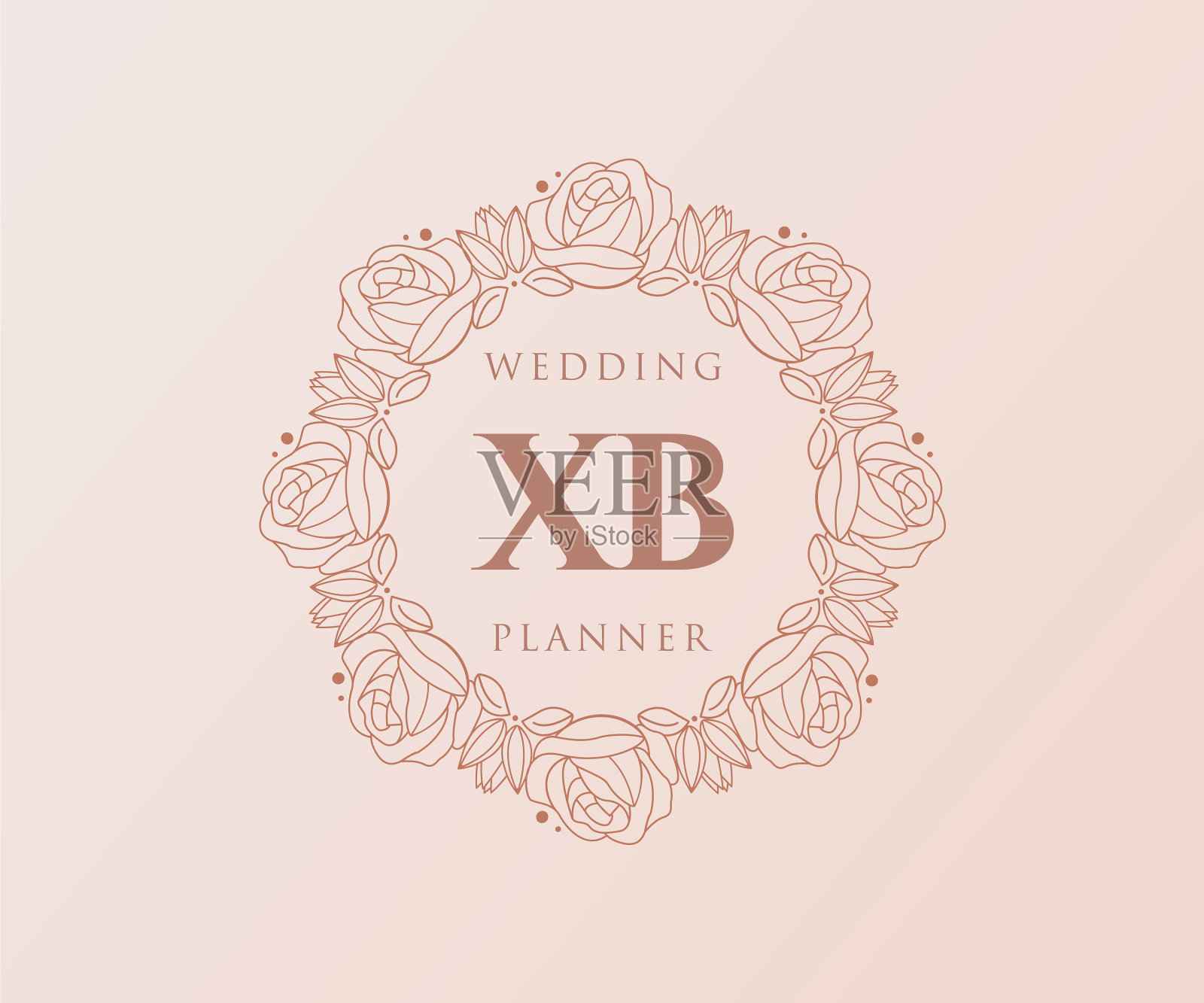 Xb的首字母字母婚礼的标志插画图片素材