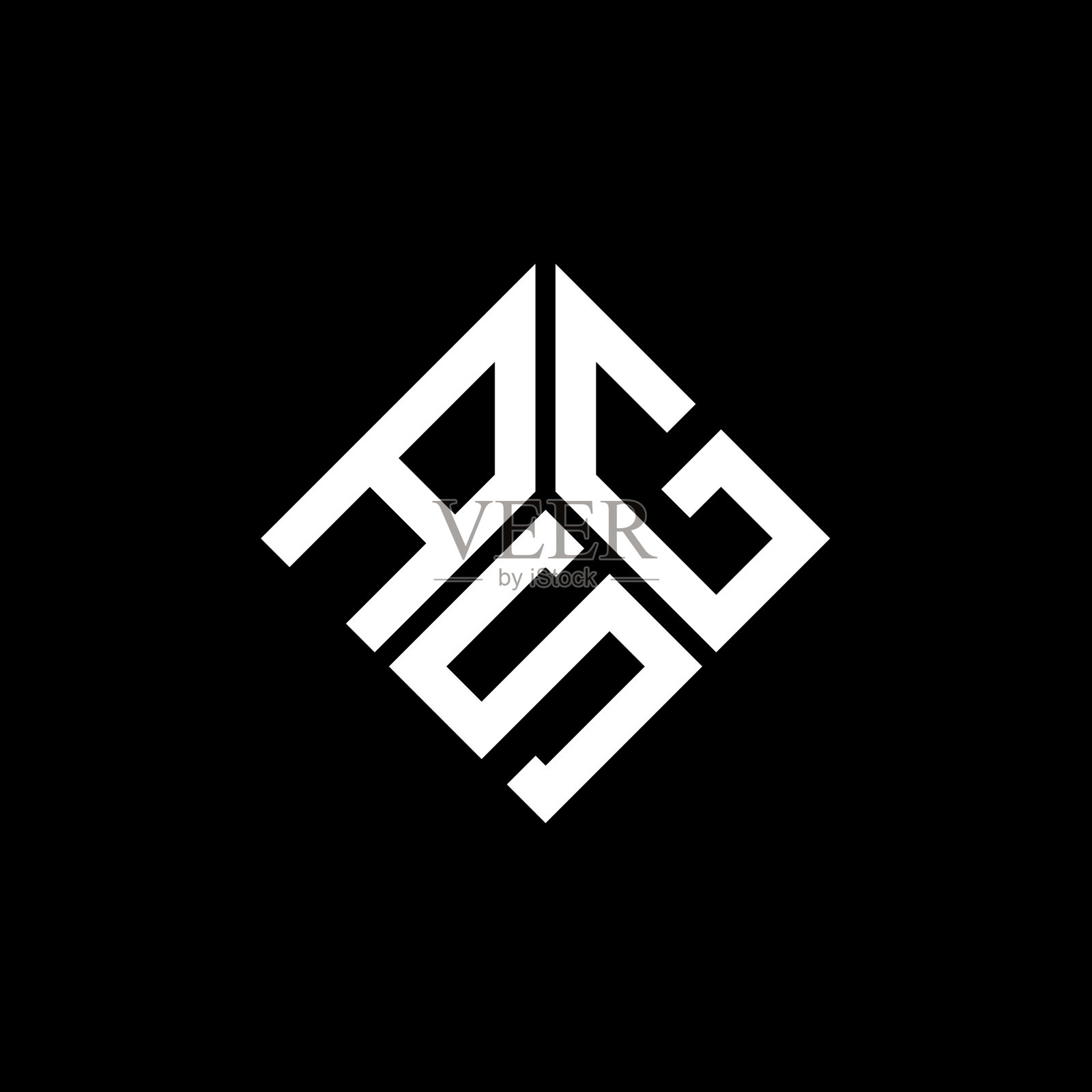 黑色背景Asg字母logo设计插画图片素材