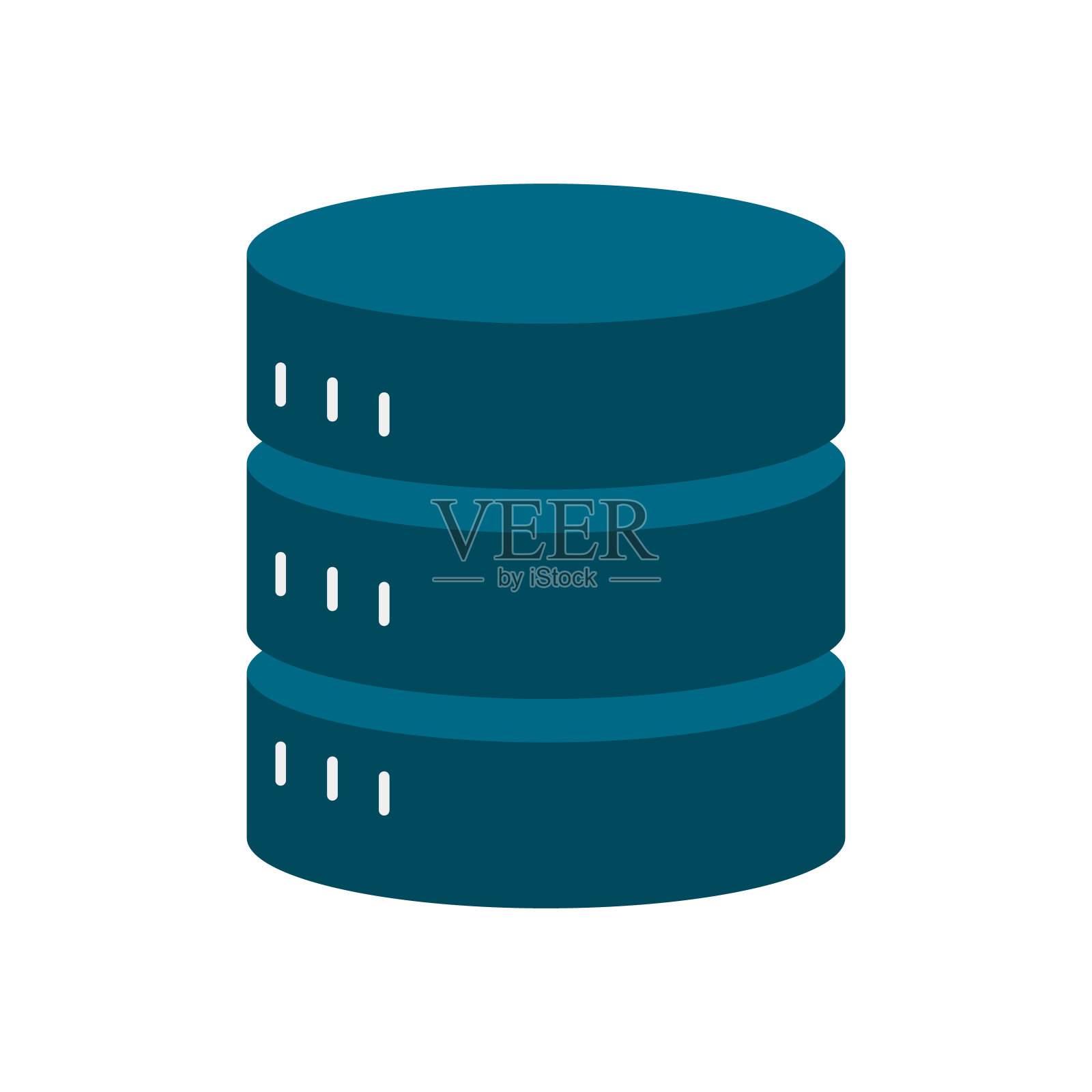 现代圆柱形服务器。Web服务器。主机和存储。向量。插画图片素材