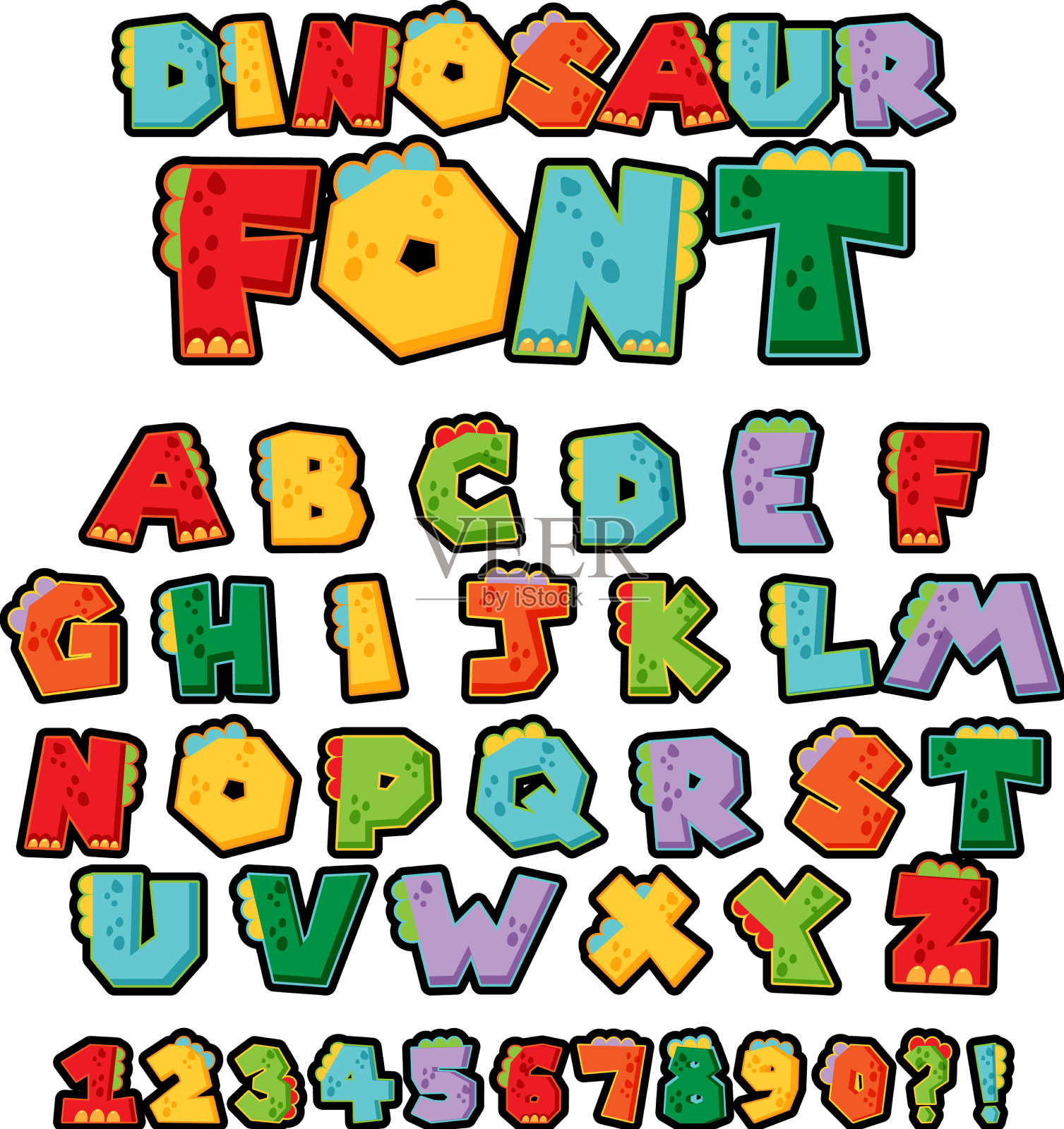 英文字母和数字的字体设计设计元素图片