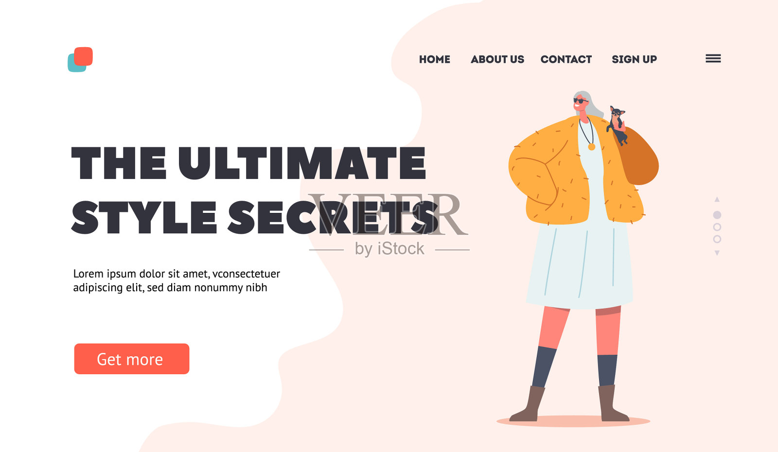 终极风格秘密登陆页面模板插画图片素材